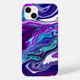 Lila, blått och blått Abstrakt - Fluid Art