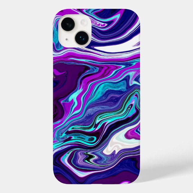Lila, blått och blått Abstrakt - Fluid Art (Baksida)