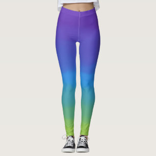Lila, blått och grönt leggings
