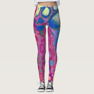 Lila, blått och rosa digital modern Abstrakt Leggings