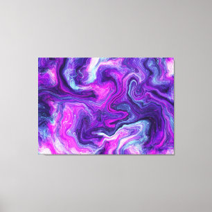 Lila, blått, Rosa Fluid Art Canvastryck