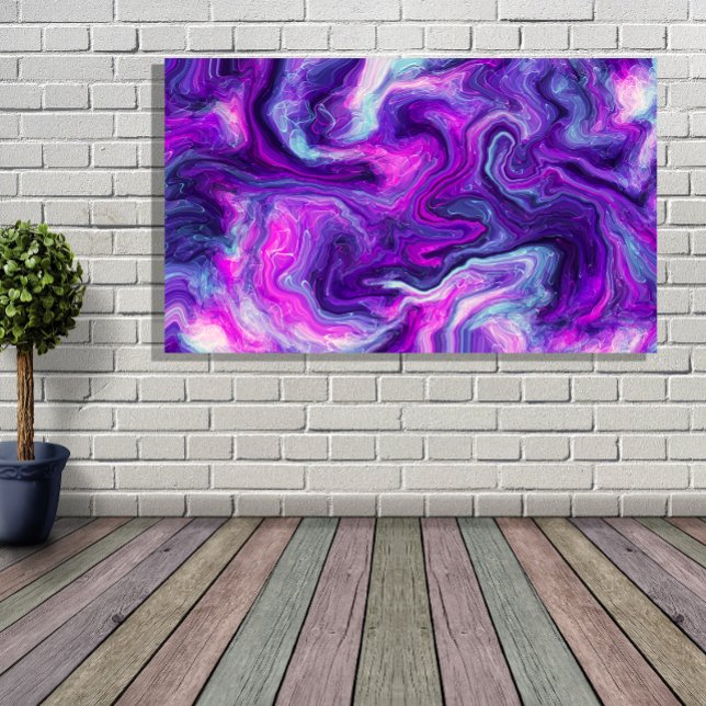 Lila, blått, Rosa Fluid Art Poster (Skapare uppladdad)