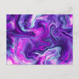 Lila, blått, Rosa Marble Art Vykort