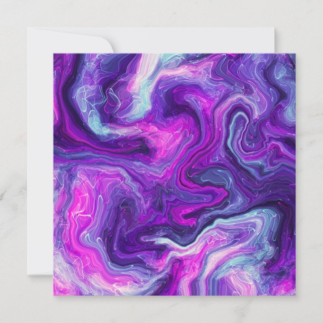 Lila, blått, Rosa Marble Fluid Art. (Framsida)