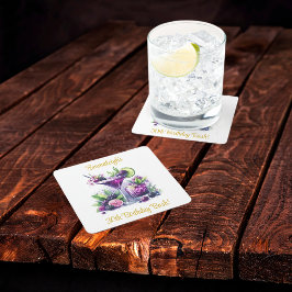 Lila: Blåviolett födelsedag Underlägg Papper Kvadrat