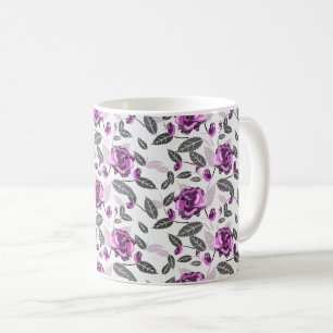 Lila Bliss Blommigt Design Kaffemugg