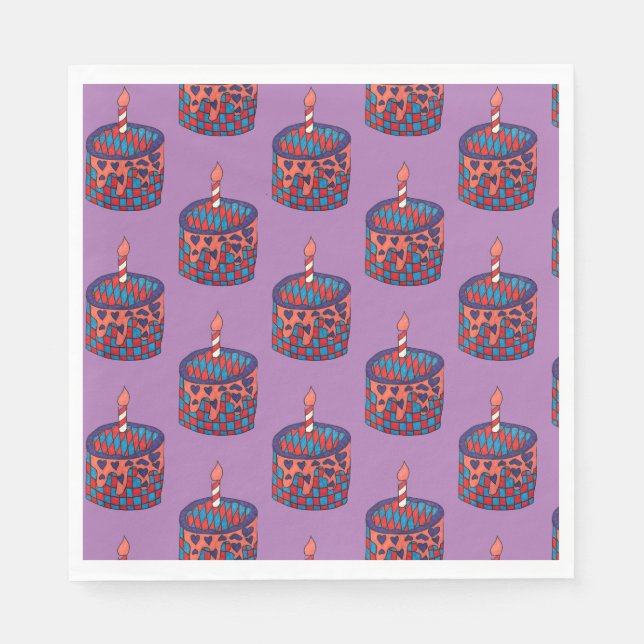 Lila blöjor med muffinsar pappersservett (Framsidan)