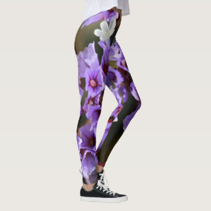 Lila Blombalkar Leggings