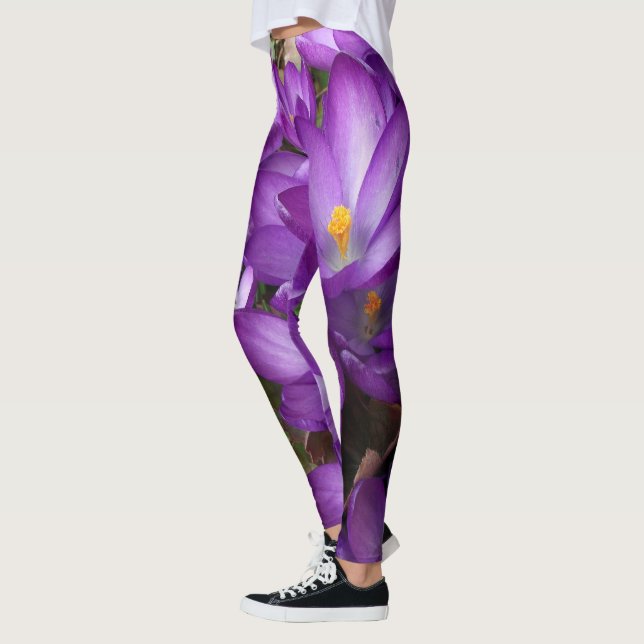 Lila Blombalkar Leggings (Vänster)