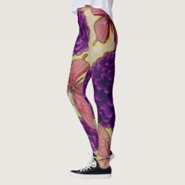 Lila Blombalkar Leggings