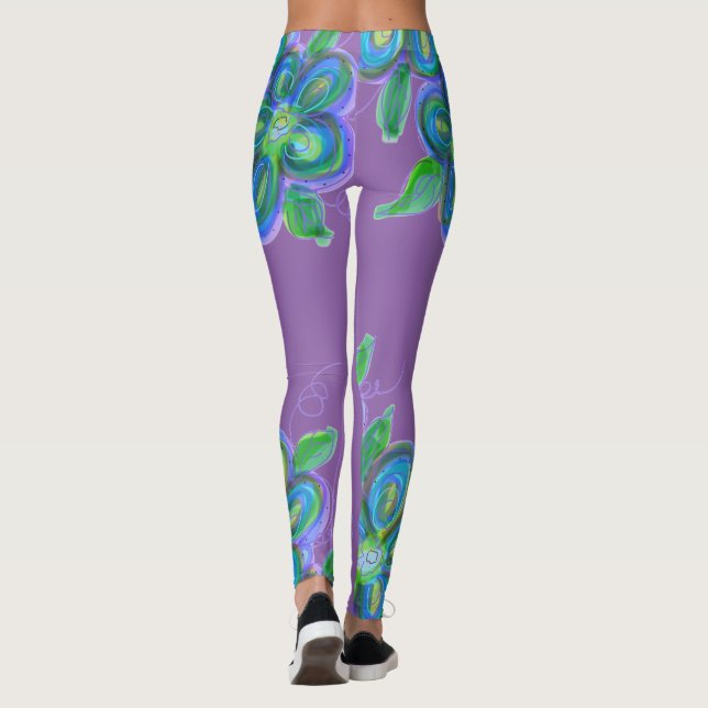 Lila Blomhaltig legering Leggings (Baksida)