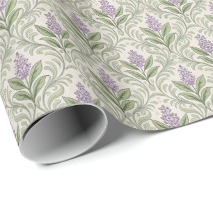 Lila Blomklistrad Papper rullning Presentpapper