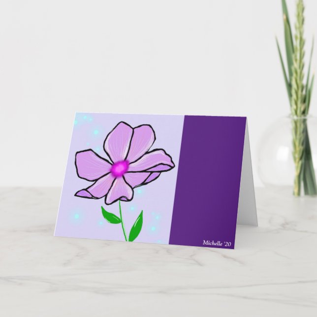 Lila Blomkort Kort (Framsida)