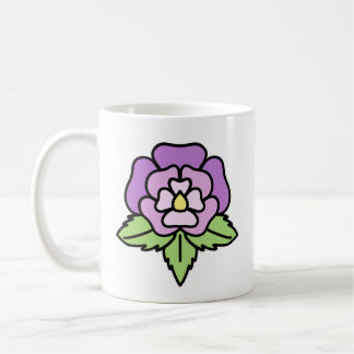 Lila blomkrus kaffemugg