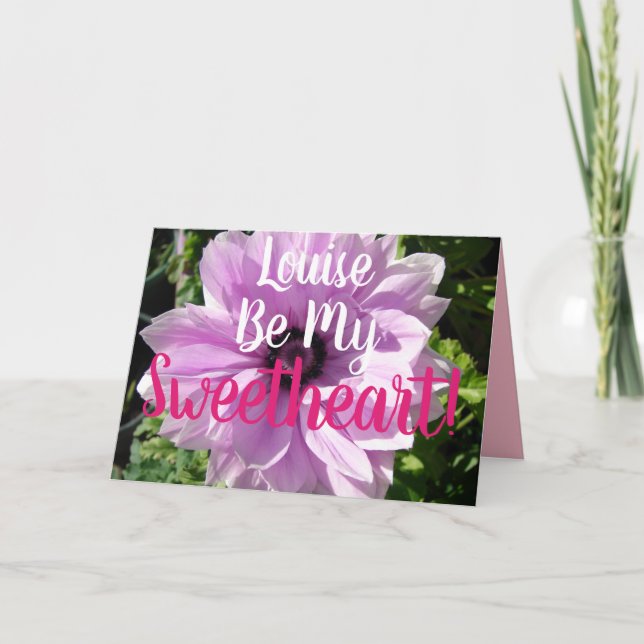 Lila blomma floral Var min älskling-kort Kort (Framsida)