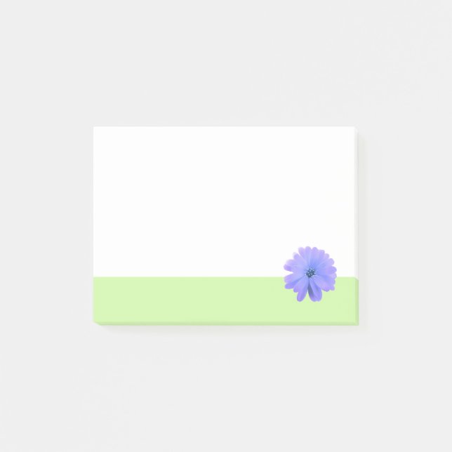 Lila blomma grön kant post-it block (Framsida)