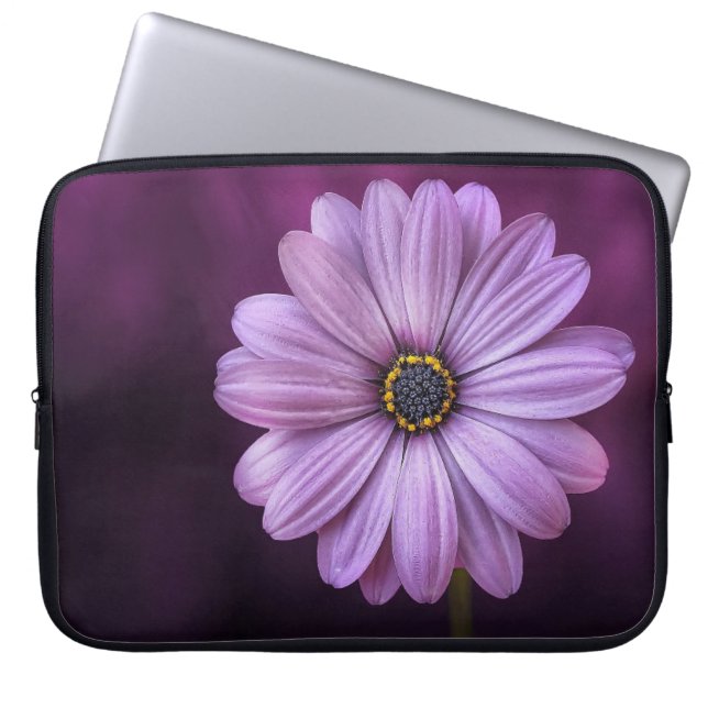 Lila blomma i Bloom Laptop Fodral (Framsidan)