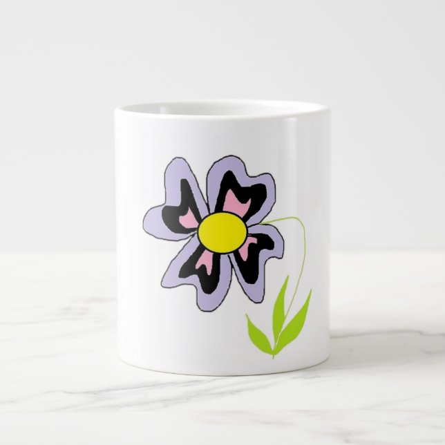 lila blomma jumbo mugg (Framsidan)