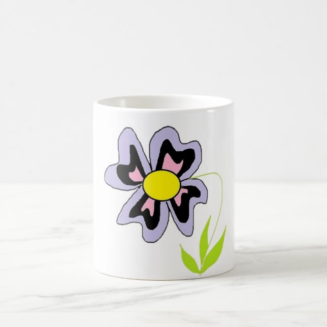 lila blomma kaffemugg (Center)