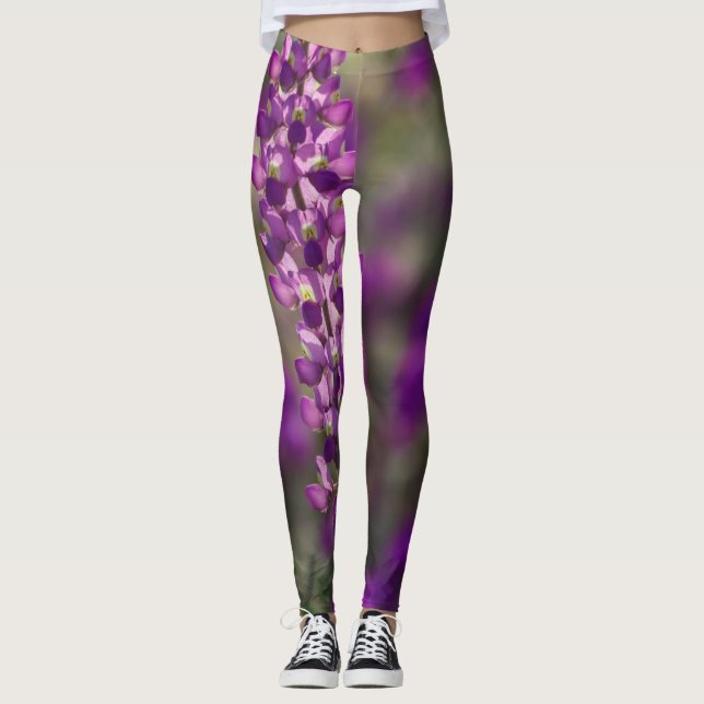 lila blomma leggings (Framsida)