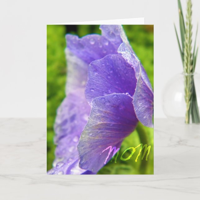 Lila Blomma Mamma Välkomstkort Kort (Framsida)