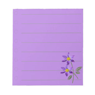 Lila Blomma Notisblock: Anteckningsblock