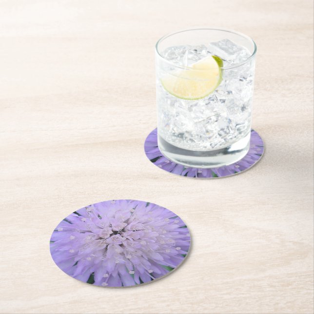 Lila blomma underlägg papper rund (Insitu)