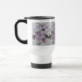 Lila blomma vattenfärg design resemugg