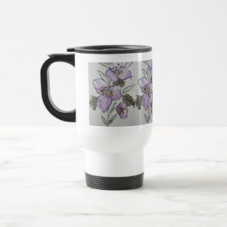 Lila blomma vattenfärg design resemugg