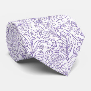 Lila Blommande Lavendel Halsduk Slips