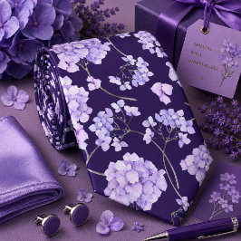 Lila Blommande Lavendel Halsduk Slips