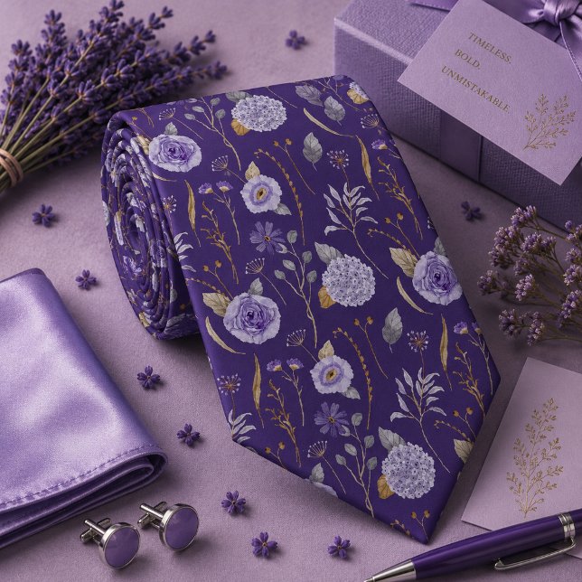 Lila Blommande Lavendel Halsduk Slips (Skapare uppladdad)