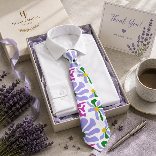 Lila Blommande Lavendel Halsduk Slips (Skapare uppladdad)