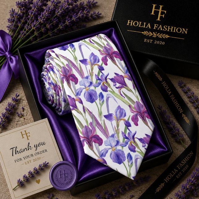 Lila Blommande Lavendel Halsduk Slips (Skapare uppladdad)