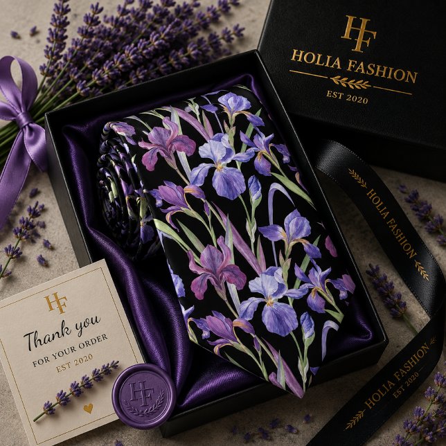 Lila Blommande Lavendel Halsduk Slips (Skapare uppladdad)