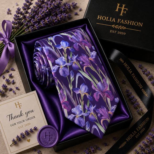 Lila Blommande Lavendel Halsduk Slips (Skapare uppladdad)