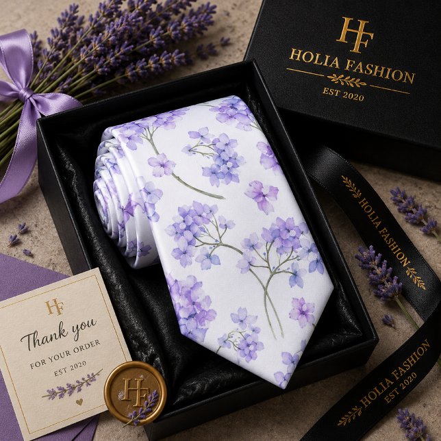 Lila Blommande Lavendel Halsduk Slips (Skapare uppladdad)