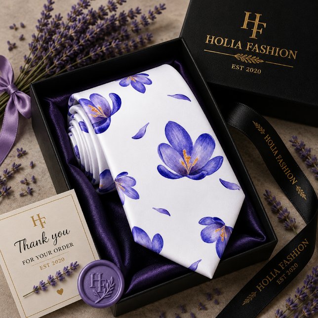 Lila Blommande Lavendel Halsduk Slips (Skapare uppladdad)