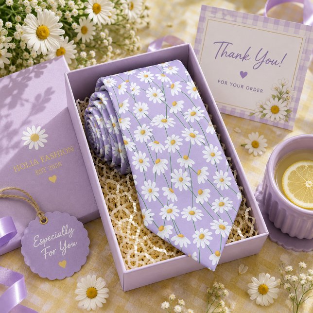 Lila Blommande Lavendel Halsduk Slips (Skapare uppladdad)
