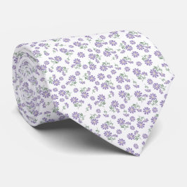 Lila Blommande Lavendel Halsduk Slips