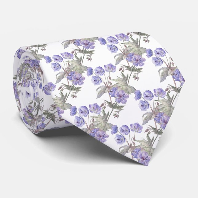 Lila Blommande Lavendel Halsduk Slips (Rullad)