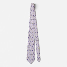 Lila Blommande Lavendel Halsduk Slips