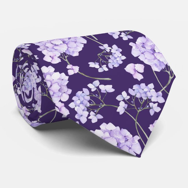 Lila Blommande Lavendel Halsduk Slips (Rullad)