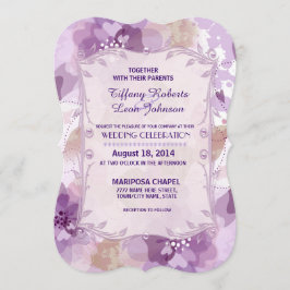 Lila Blommar Blommigt Bröllopsinbjudan Inbjudningar