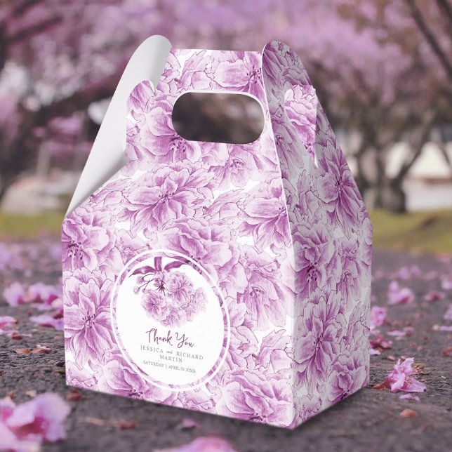 Lila blommar vattenfärgsfärgad blommigt mönstrad a presentaskar (Skapare uppladdad)