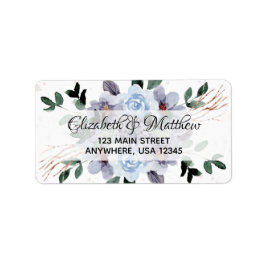 Lila Blommig Akvarell Återvändande Adress Adressetikett