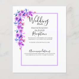 Lila Blommig Akvarell Bröllopsdetalj