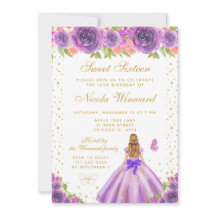 Lila Blommig Blond Hår Prinsessa Sweet Sixteen