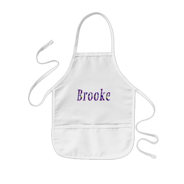 Lila Blommig Brooke Namn, Barnförkläde (Framsidan)
