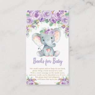Lila Blommig Elefant Bebis Ta Med En Bok Tilläggskort